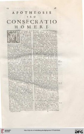 Apotheosis seu consecratio Homeri