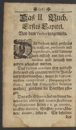 Erstes Capitel. Von dem Verbo insgemein.