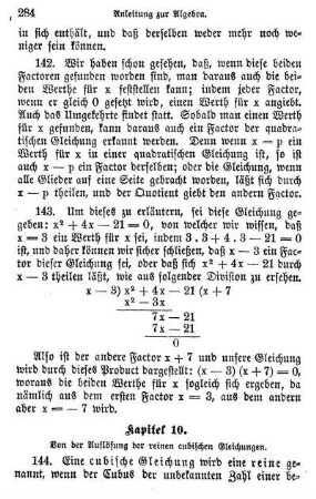10. Von der Auflösung der reinen cubischen Gleichungen.