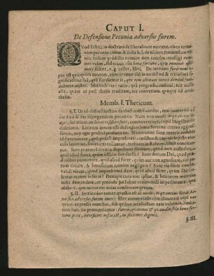 Caput I. De Defensione Pecuniae adversus furem.