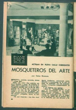 Actuan en plena Calle Corrientes mosqueteros del arte