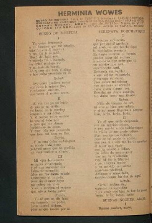 Sueño de morfina : Letra de Tenorio, música de Álvaro Retana