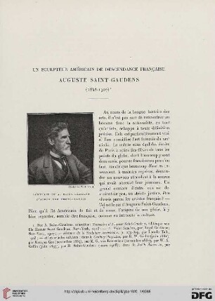 5. Pér. 1.1920: Un sculpteur américain de descendance française : Auguste Saint-Gaudens (1848 - 1907)