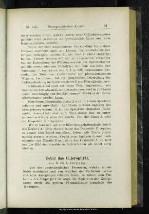 Ueber das Chlorophyll