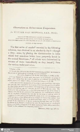 Observations on Subterranean Temperature