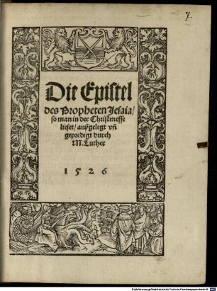 Die Epistel des Propheten Jesaia, so man in der Christmesse lieset