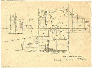 Döllgast, Hans; Marktbreit; Pfarrhof - Grundriss; Ansicht; Schnitt