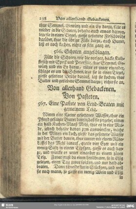 Von allerhand Gebackenen