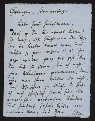 Brief von Lou Andreas-Salomé an Margarete Hauptmann