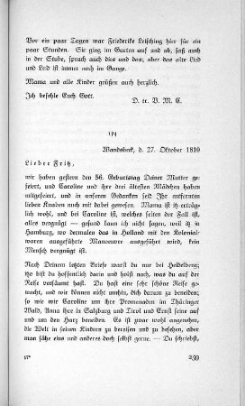 194 Wandsbeck, d. 27. Oktober 1810