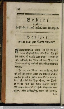 Gebete in allerley geistlichem und leiblichem Anliegen