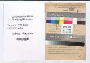 Entnazifizierung Margarete Schoos , geb. 16.07.1896 (Lehrerin)