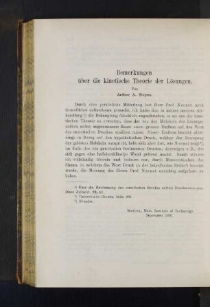 Bemerkungen über die kinetische Theorie der Lösungen.
