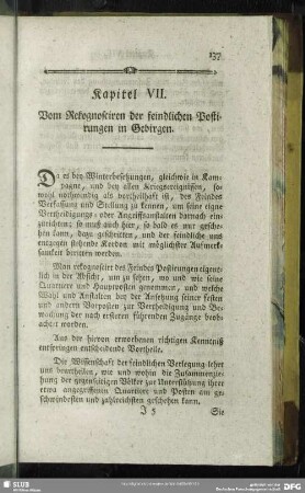 Kapitel VII. Vom Rekognosciren der feindlichen Postirungen in Gebirgen