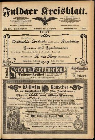 Dritte Ausgabe vom Samstag, den 13. Dezember 1902.