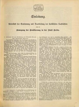 Die Bewegung der Bevölkerung der Stadt Berlin in den Jahren 1869 bis 1878