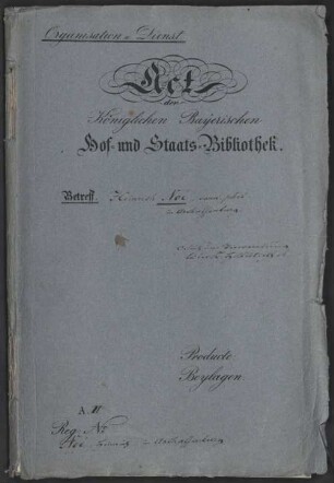 Personalakt von Heinrich August von Noé (1835-1896) - BSB A-Reg. A II Noé, Heinrich
