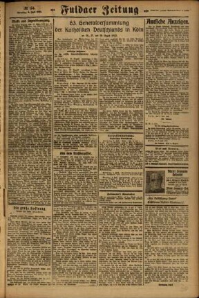 Zweite Ausgabe vom Sonntag, den 08. Juli 1923.