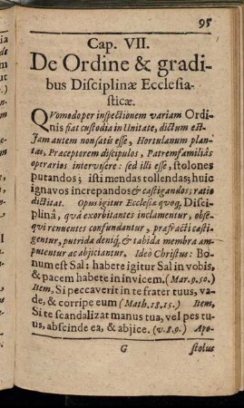 Cap. VII. De Ordine & gradibus Disciplinæ Ecclesiasticæ.