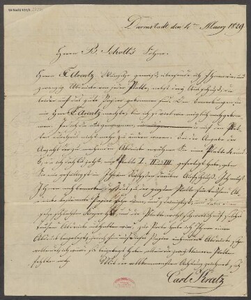 Brief an B. Schott's Söhne : 04.03.1829
