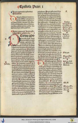 Argumentum in epistolam beati Petri primam