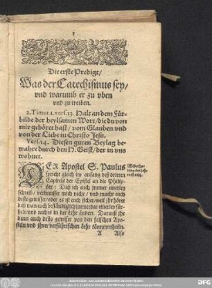 [Der erste Theil deß Catechismi]