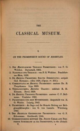 Classical museum : a journal of philology and of ancient history and literature. 5. 1848