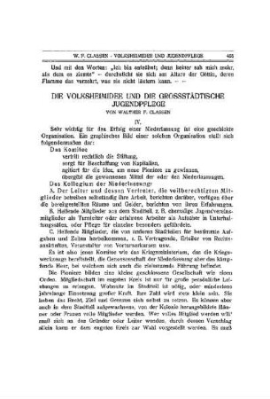 Die Volksheimidee und die grossstädtische Jugendpflege : (Fortsetzung)