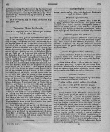 Entomologica / autore Ludovico Imhoff, Med. Doct., Basileensi