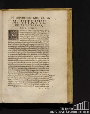 Vitruvii De Architectura, Liber Septimus.
