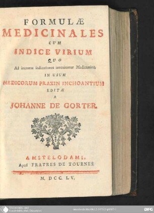 Formulae medicinales : quo ad inventas indicationes inveniuntur medicamina