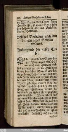 Heiliges Vorhaben nach den heiligen zehen Geboten Gottes.