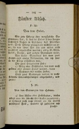 Fünfter Absatz. Von dem Haber.