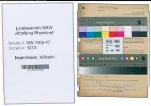 Entnazifizierung Wilhelm Muehlmann , geb. 01.10.1904 (Lehrer)
