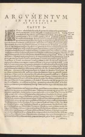 Argumentum In Epistolam Ad Romanos.