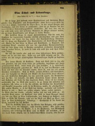 ¬Eine¬ Schul- und Lebensfrage