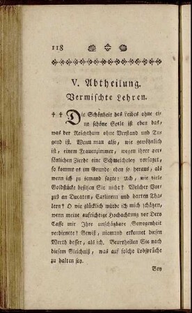 V. Abtheilung. Vermischte Lehren.