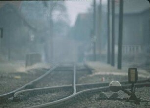 Wäschenbeuren Gleisanlagen Handweiche Weichenhebel Weichensignal Bahnsteig