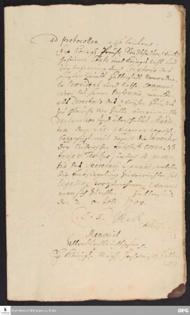 Annahmeerklärung von August Hermann Francke an Friedrich Wilhelm I., König in Preußen.