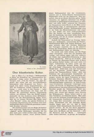 Über künstlerische Kultur
