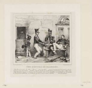 Drei Soldaten beim Wein, Blatt 6 der Folge "Lithographisches Album"