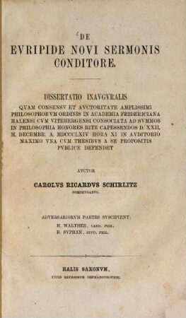 De Euripide novi sermonis conditore