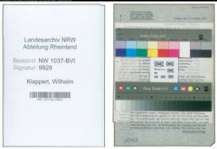 Entnazifizierung Wilhelm Klappert , geb. 19.02.1903 (Kaufmann)