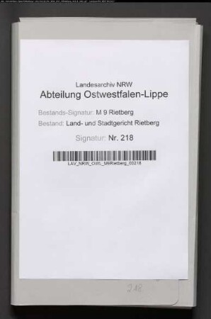Erblasser: Kersting: Nachlassregulierung