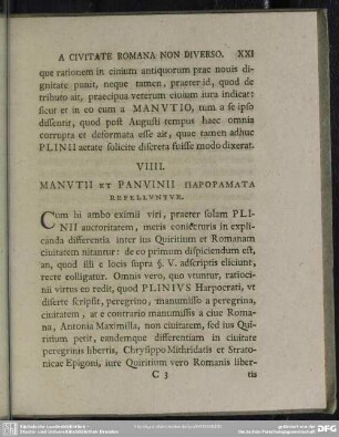 VIIII. Manutii Et Panvinii Paroramata Refelluntur