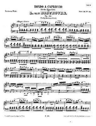 Beethoven's Werke, 191 = Serie 18: Kleinere Stücke für das Pianoforte. Rondo a capriccio : op. 129