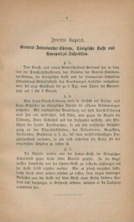 Zweites Kapitel. General-Intendantur-Büreau, Königliche Kasse und Hauspolizei-Inspektion