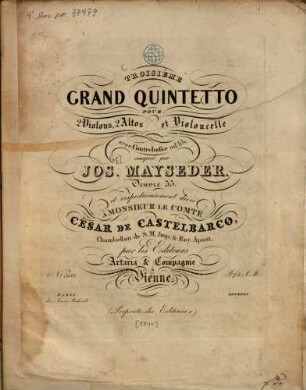 Troisième grand quintetto : pour 2 violons, 2 altos et violoncelle avec contrebasse ad lib. ; oeuv. 55