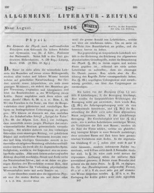 Götz, J. A. R.: Die Elemente der Physik nach mathematischen Prinzipien. Leipzig: Barth 1846