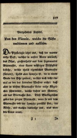 Vierzehntes Kapitel. Von den Mitteln, welche die Säfte verdünnen und auflösen.